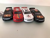 Set van vier speelgoed raceautootjes - diverse kleuren