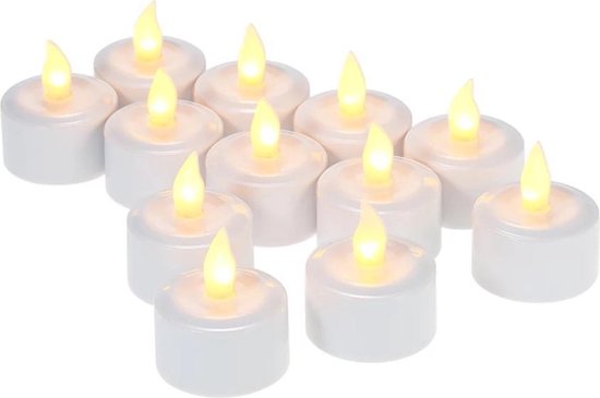 fonds periodieke Gluren LED Kaarsen + Oplaadbare Basis – Veilige Waxinelichtjes – Decoratie – 12  Stuks + Cups | bol.com