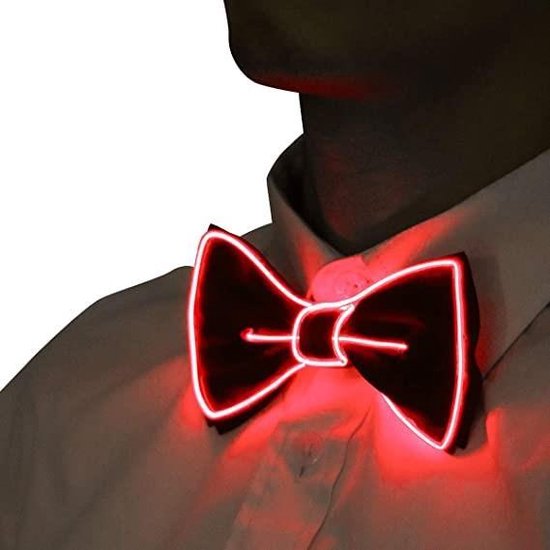 peper West Afstoting Strik met LED licht – Vlinderdas – Bow Tie – Smoking – Gala –  Verkleedkleren –... | bol.com
