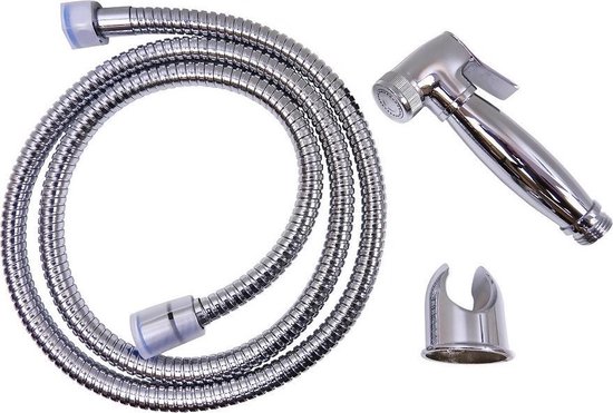 WillieJan Toiletdouche Set A2003 - Verchroomd Messing - Set; Knijp handdouche, Slang en Ophangbeugeltje