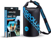 Seawag Dry Bag 15L - Zwart/Blauw - Waterdichte Tas met Verstelbare Schouderband