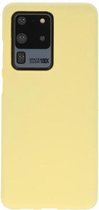 Bestcases Color Telefoonhoesje - Backcover Hoesje - Siliconen Case Back Cover voor Samsung Galaxy S20 Ultra - Geel