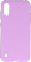 Bestcases Color Telefoonhoesje - Backcover Hoesje - Siliconen Case Back Cover voor Samsung Galaxy A01 - Paars