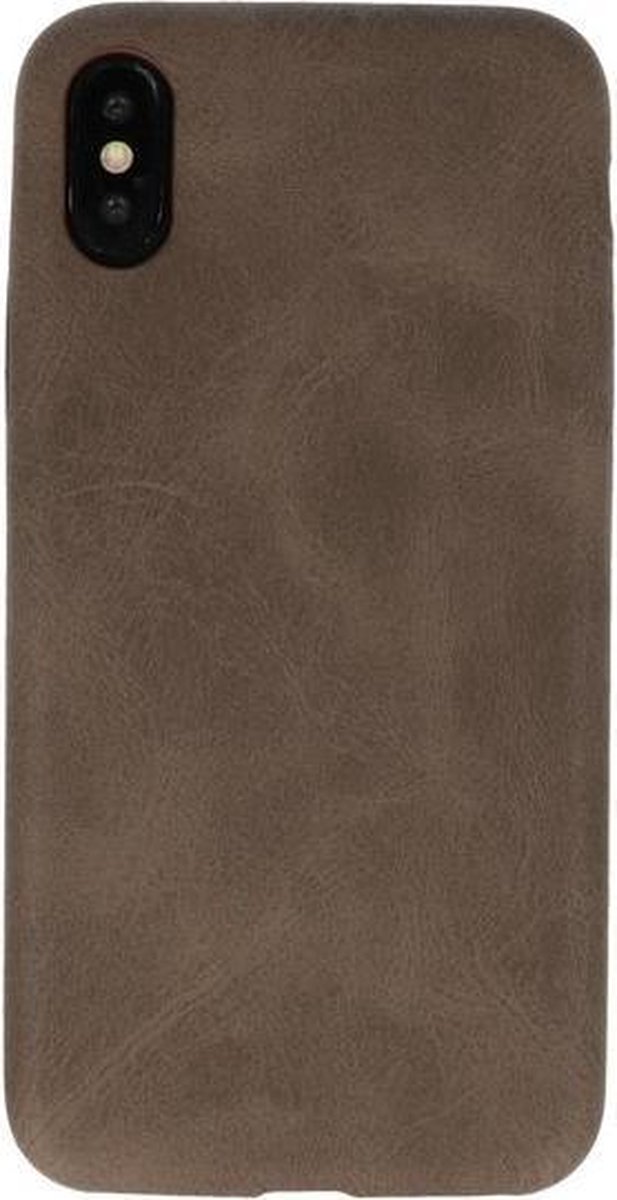 Bestcases Back Cover - Telefoonhoesje iPhone Xs Max - Donker Bruin