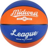 Midwest Basketball League Rubber Blauw/oranje Maat 3