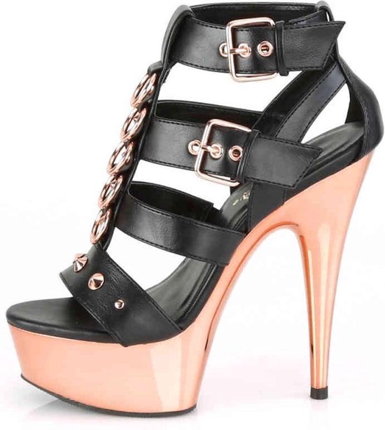 Pleaser Talons hauts -38 Chaussures- DELIGHT-658 US 8 Zwart/ Rose