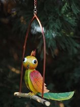 Tuinbeeld - Gekleurde vogel - 20 cm hoog