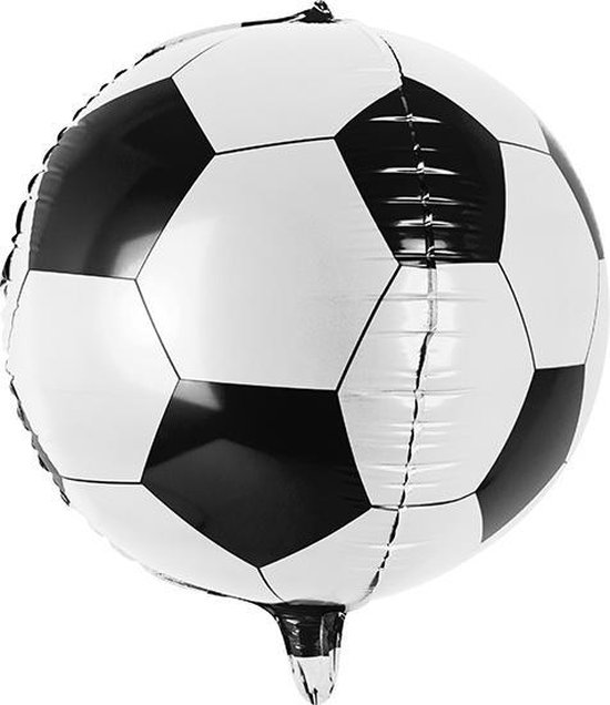 Folieballon Voetbal - 1 Stuk - Voetbal Versiering Verjaardag - Ballonnen Voetbal - Wit/Zwart