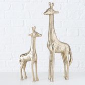 Girafe- 2 set - Aluminium - goud - 40cm - 30cm - Beeld - Decoratie
