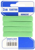 gekleurd blauwe kaart elastiek 3 meter 10 mm breed, kookecht, groen
