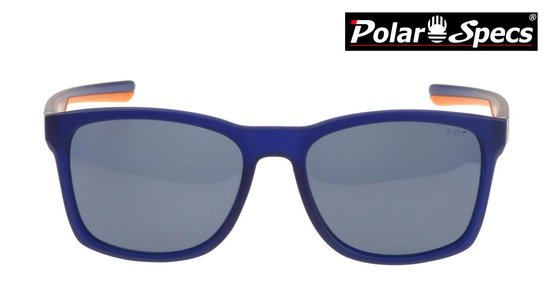 Polar Specs® Polariserende Zonnebril Traveller Sport PS9016 - Mat Blauw/Oranje - Polariserend Zwart - Medium/Large van Pol — afbeelding 2