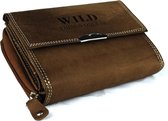 Wild Leather only !!! Portemonnee Dames Leder Buffel 14X3X10cm (14015-14) -CAMEL -