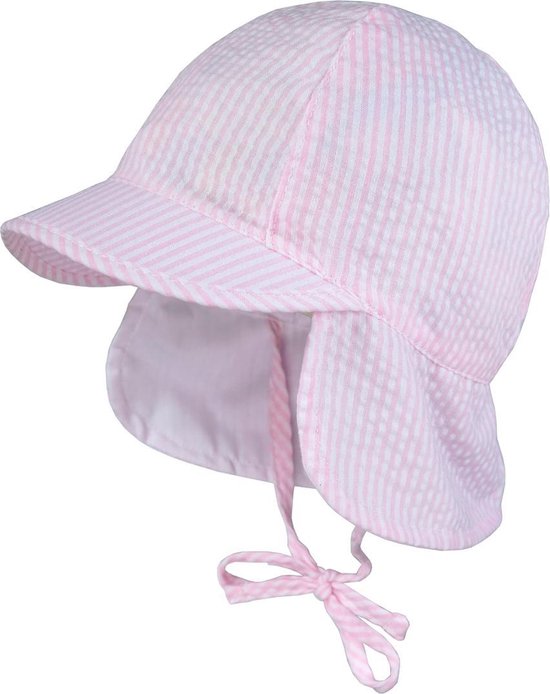 Chapeau de soleil Maximo avec protection de la nuque et visière rayée rose  taille 51 | bol.com