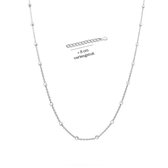 Velini jewels-SPROLO925F-925 Zilver Bolletjes Ketting- 70 cm + 5 cm verlengstuk