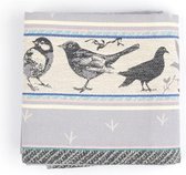 Theedoek Bunzlau Castle Birds 65x65cm, grijs - 6 pack