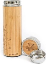Pandoo bamboe thermosfles met theezeef geïsoleerd - 360 ML