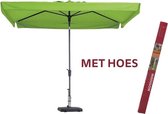 Parasol Rechthoek Delos Appel groen met hoes 300 x 200