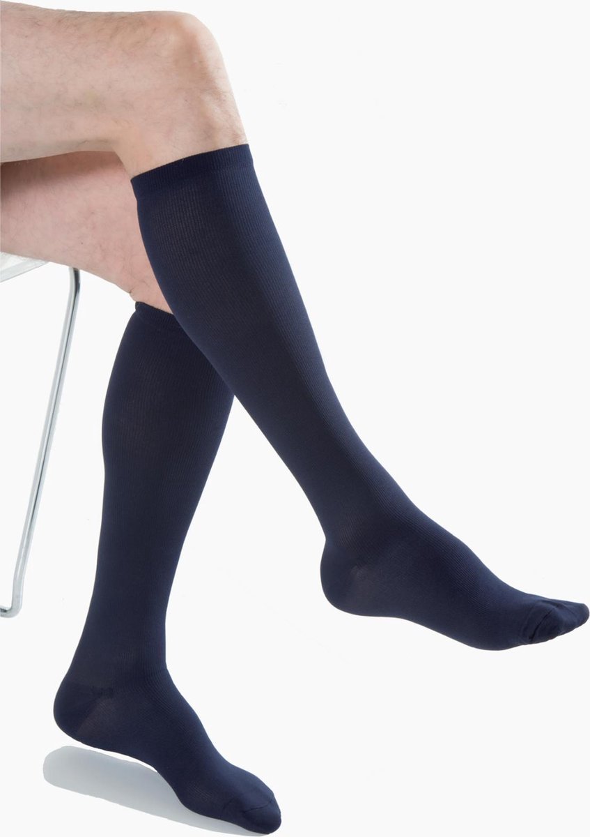 Kamila® compressiekousen - steunkousen Cotton 18 Unisex maat M (schoenmaat 40-42) kleur Antraciet, Microvezel, Antibacterieel – 18/20 mmhg