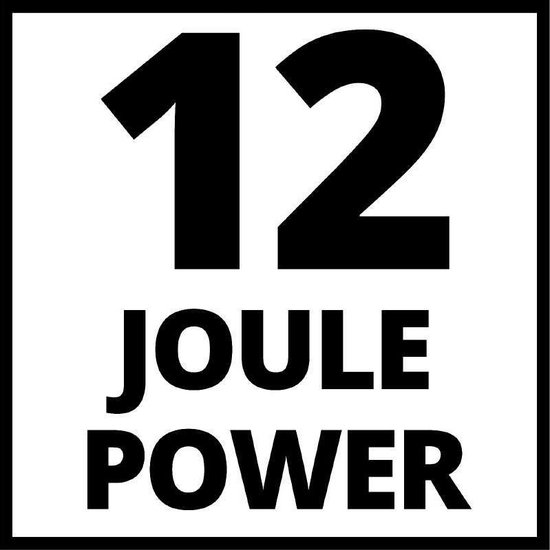 Tekst '12 JOULE POWER' in grote letters.