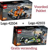 LEGO  pakket / LEGO Technic Dragster - 42103 + LEGO Technic Racetruck - 42104