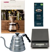 Hario V60 slow coffee kit + Hario V60 Weegschaal + Hario V60 Waterketel 1.2 liter + Bristot OUR Biologische Filter Koffie