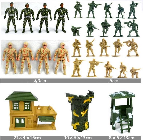 Grote leger speelgoed set van stuks betaande uit soldaatjes , tanks | bol.com