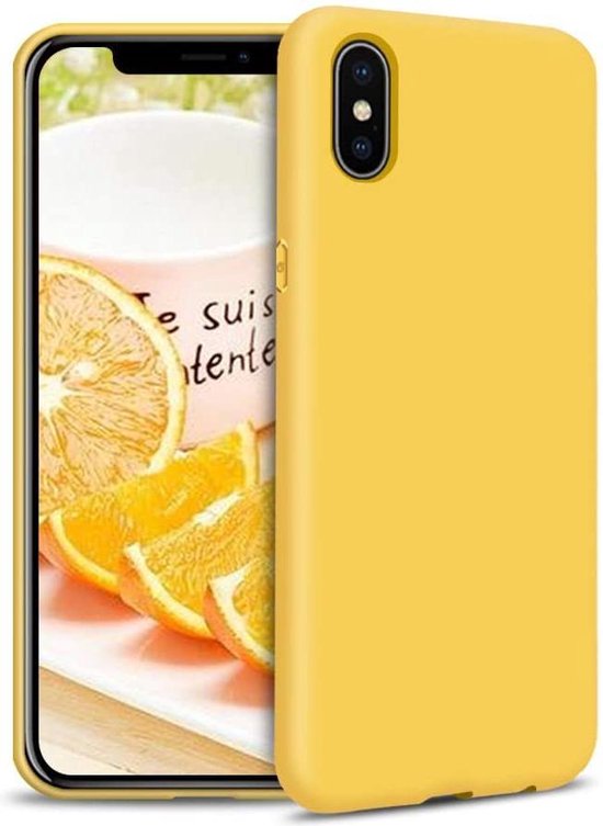 bol.com | Apple iPhone X & XS Hoesje Geel - Siliconen Back Cover