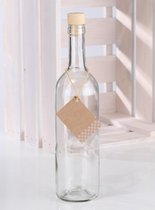 2x Glazen flessen met kurk 750 ml - Glasflessen / flessen met kurk