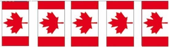 Papieren slinger Canada 4 meter - Canadese vlag - Supporter feestartikelen - Landen decoratie/versiering