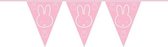 Roze Nijntje thema vlaggenlijn 6 meter - geboorte meisje feestartikelen versiering