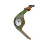 TOO LATE - siliconen horloge - MASH UP BICOLOR - Ø 40 mm - ARMY GREEN ORANGE