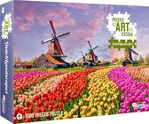 Legpuzzel Hollandse molens en tulpenveld (1000 stukjes)