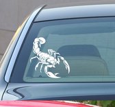 Auto sticker scorpion patroon wit