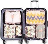 Packing cubes set 6 delig – Hartjes – Roze – Backpack Organiser