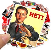 Mix van 50 Russische USSR Sovjet propaganda stickers voor op je skateboard, laptop, telefoon, deur, muur of koelkast.