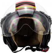 SOXON SP-326 jethelm L Large 59-60cm hoofdomtrek, met vizier, motorhelm, scooterhelm, open jet helm voor dames, heren voor motor en scooter