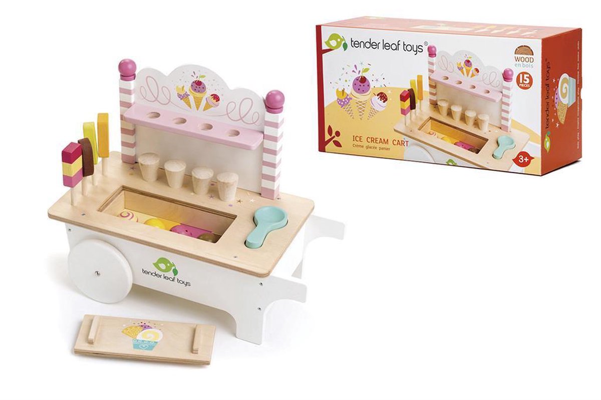 TENDER LEAF Playing - Ijskarretje - 37,5X19,3X31Cm - Met Accessoires - 3 Jaar