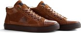 NoGRZ P.daCortona - Halfhoge gevoerde wintersneakers - Cognac Leer - Maat 41