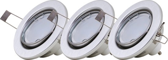 Briloner Leuchten FIT Inbouwspot - set van 3 - LED - GU10 - Warm wit - Ø 86  mm - Alu kleur | bol