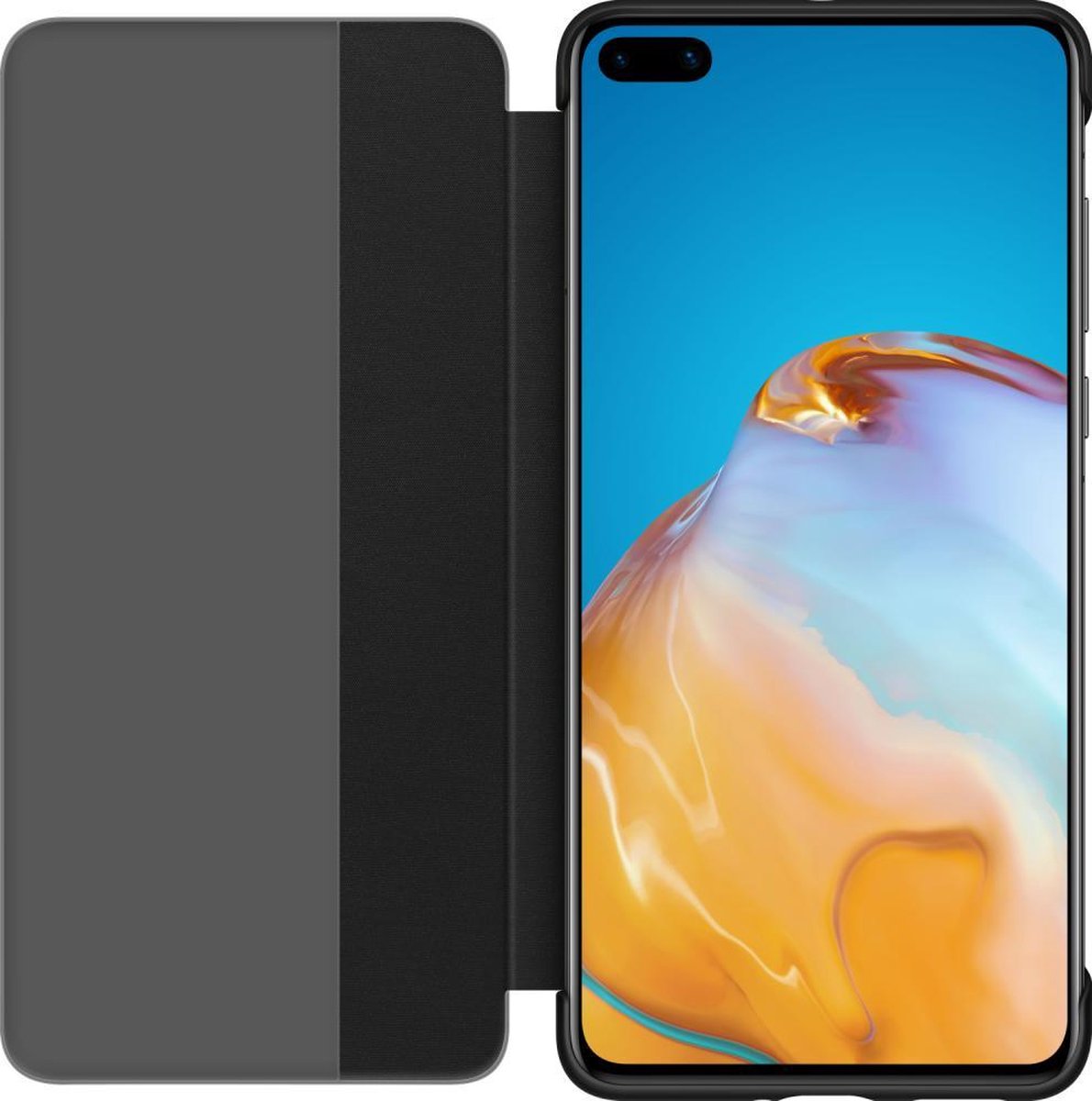 Huawei P40 Smart View Flip Cover - Zwart | bol.com