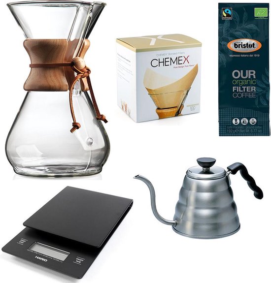 Chemex Coffeemaker slow coffee starter kit 8-Kops