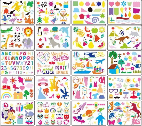 Happy Goods Bullet Journal Accessoires Gekleurd - 20 stuks - Bullet Journal Producten - Stencils en Sjablonen voor Volwassenen - Happy Goods®