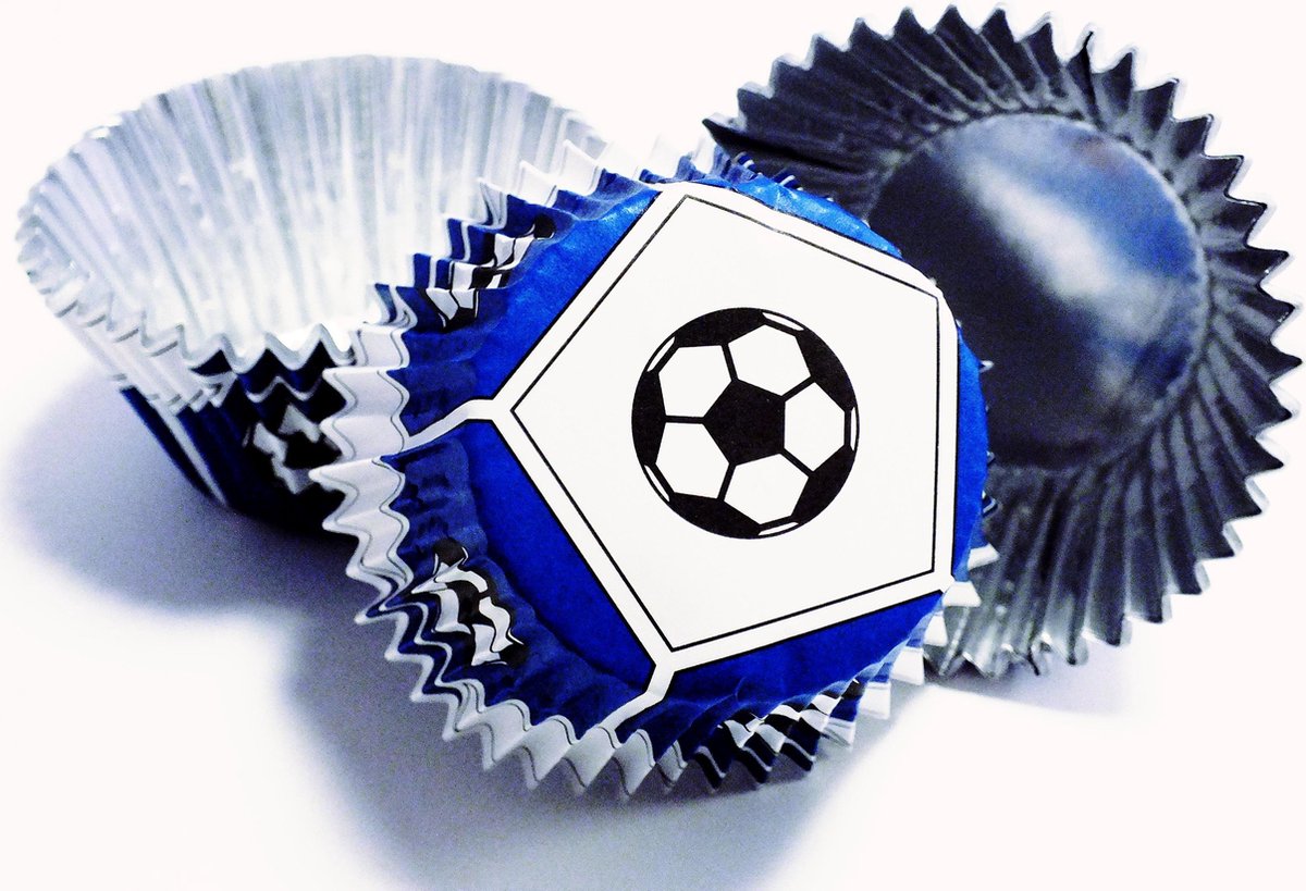 PME Foil Baking Cups Blue Football Pk/30