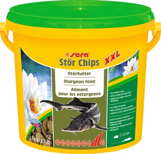 Nourriture Pour Esturgeons Sera Chips XXL 1.7kg - Aliment Complet Pour Grands Poissons De Bassin
