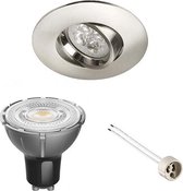 Led Inbouwspot - GU10 - 5 watt - 2700k inclusief rond MR16 inbouwarmatuur kantelbaar met kliksysteem - 2700K