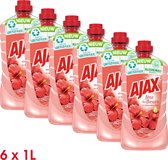 Ajax Allesreiniger Fête des Fleurs Hibiscus 6 x 1L - Voordeelverpakking