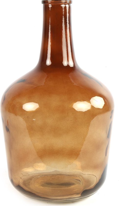 Countryfield Vaas transparant bruin - glas - XL fles - D25 x H42 cm | bol.com