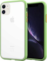 Bumper geschikt voor Apple iPhone 11 Hoesje Groen x Wit - Shockproof