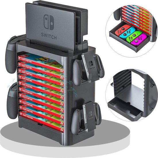 Nintendo Switch Opslagstandaard - Plaats Voor 4 Controller - Game Opslag - Multifunctioneel - Medicca