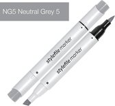 Stylefile Marker Brush - Neutral Grey 5 - Hoge kwaliteit twin tip marker met brushpunt